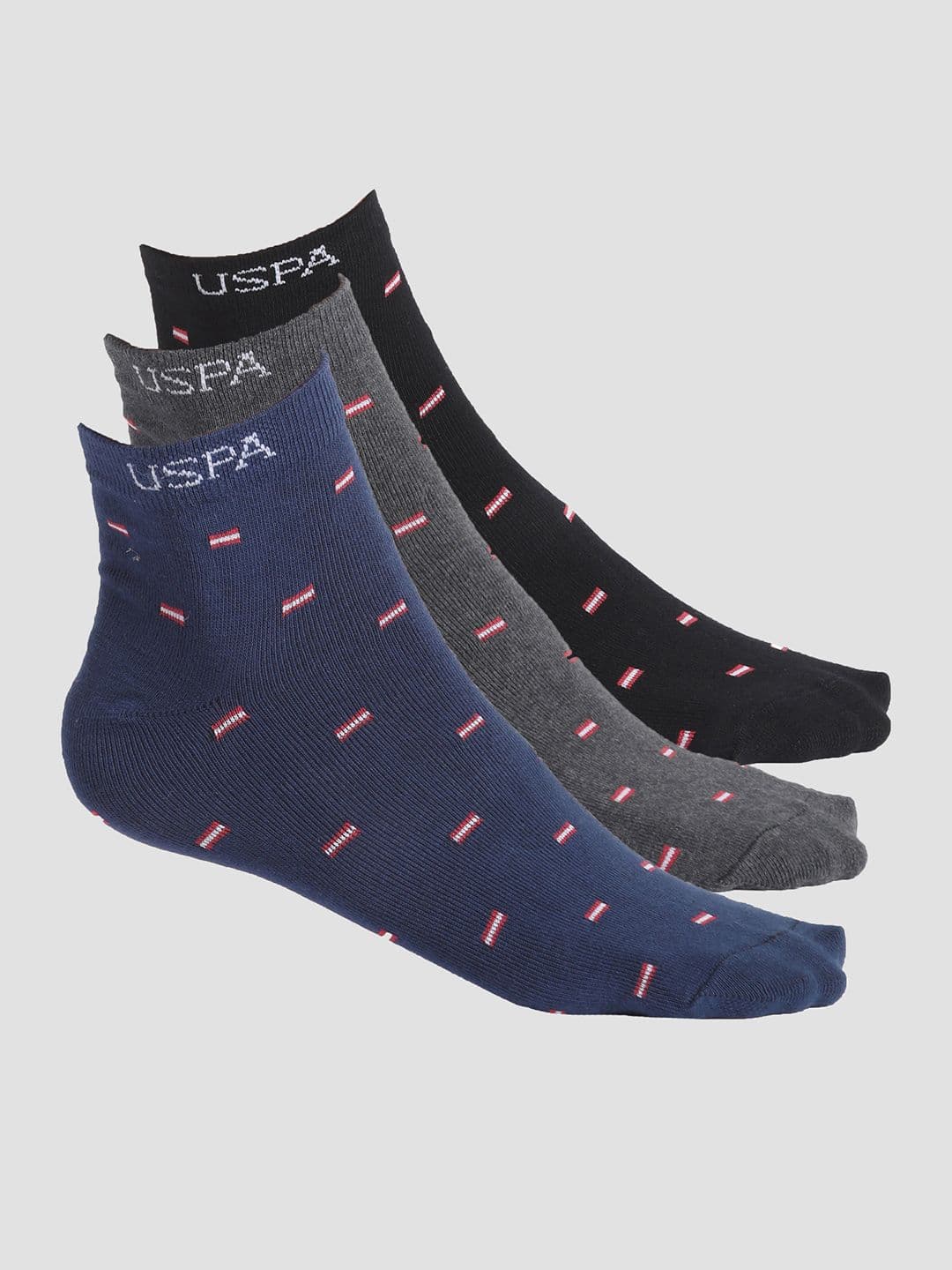 U.S. Polo Assn. Men Pack Of 3 Patterned Ankle Length Socks - view 1
