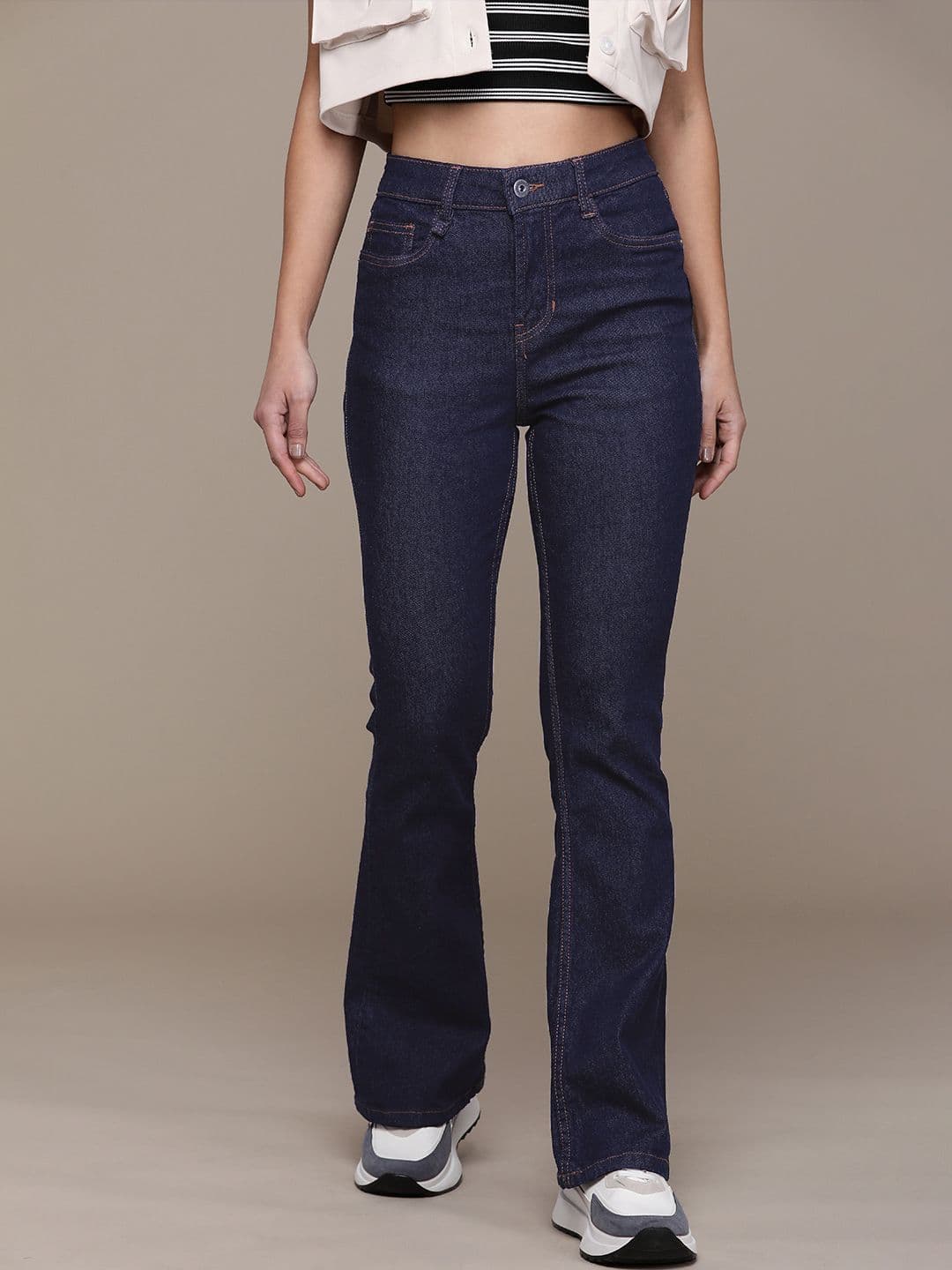 The Roadster Lifestyle Co. Women Flared High-Rise Stretchable Jeans - view 1