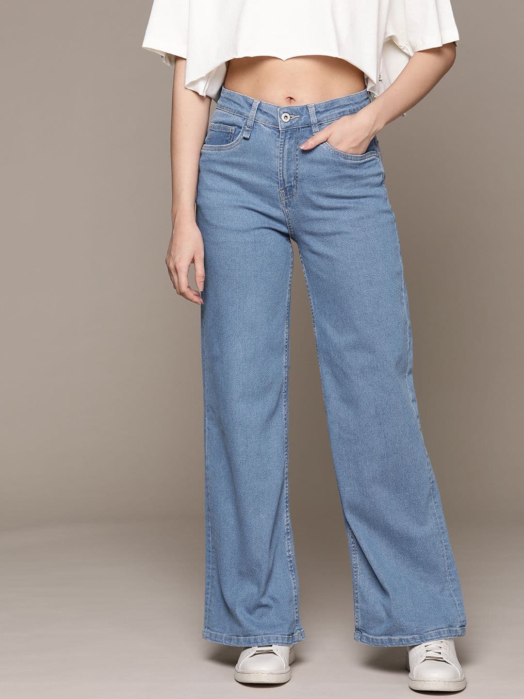 The Roadster Lifestyle Co. Women Wide Leg Stretchable Jeans - view 1