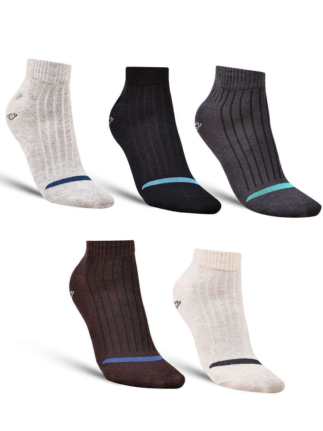 Dollar Socks Men Pack Of 5 Striped Cotton Ankle-Length Socks - view 1