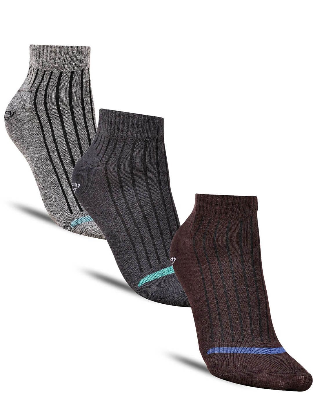 Dollar Socks Men Pack of 3 Striped Ankle-Length Cotton Socks - view 1