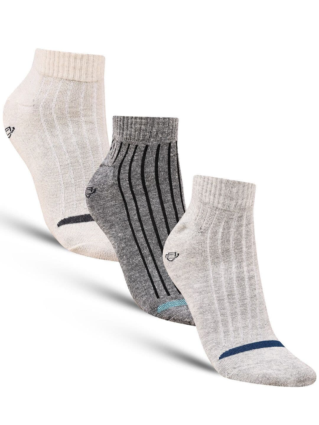 Dollar Socks Men Pack Of 3 Striped Ankle-Length Cotton Socks - view 1