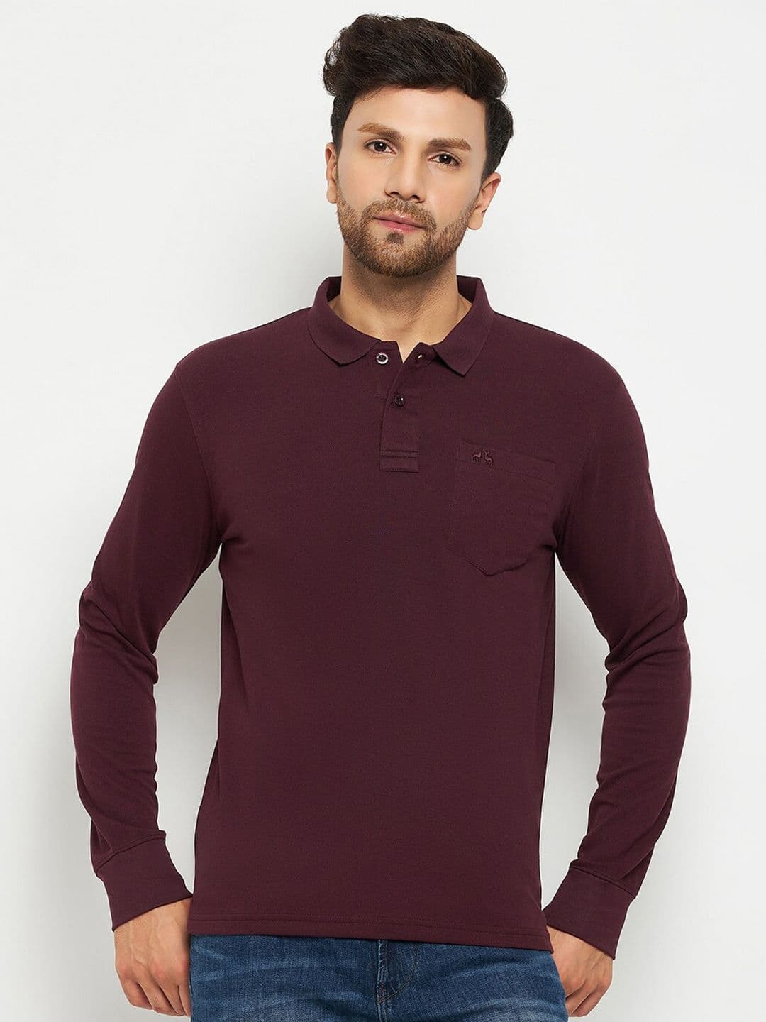 98 Degree North Polo Collar Long Sleeve Pockets Cotton Regular T-shirt - view 1