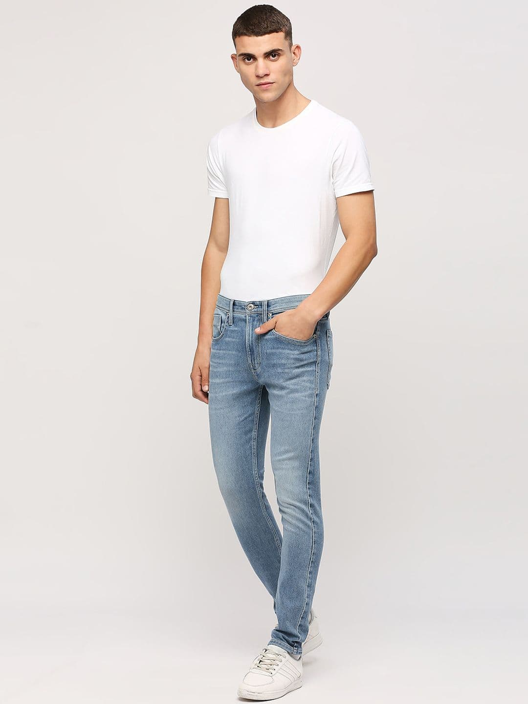 BEAT LONDON by PEPE JEANS Men Skinny Fit Mid-Rise Clean Look Heavy Fade Jeans - view 1