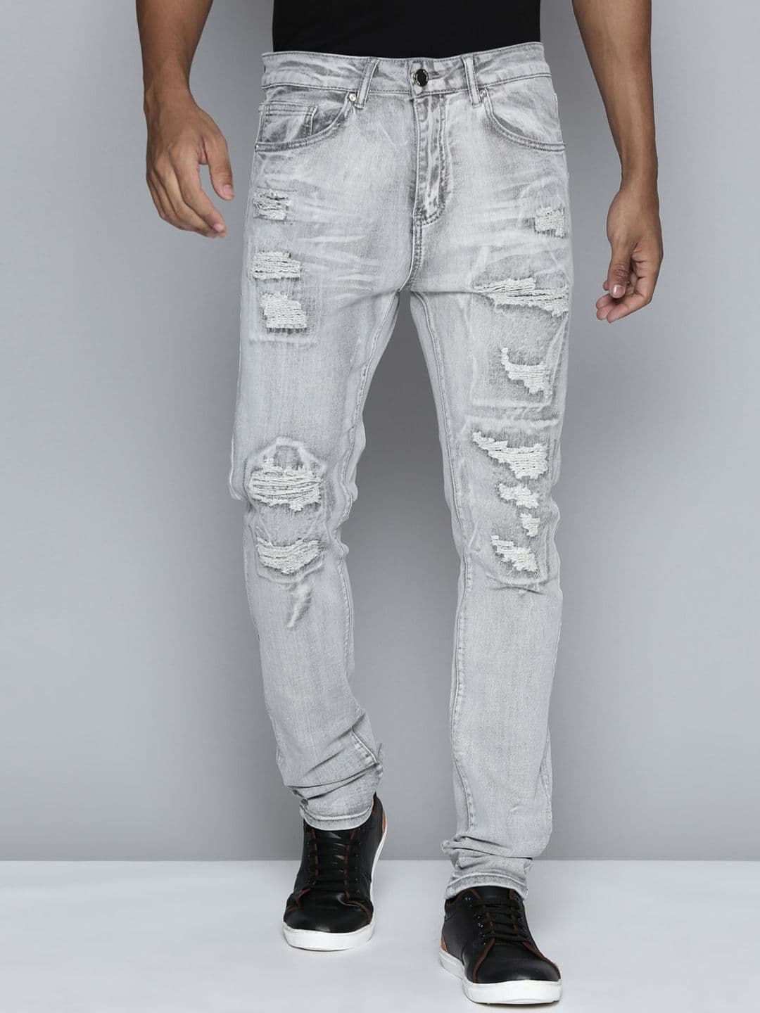 WAIMEA Men Mid Rise Hollywood Skinny Fit Highly Distressed Heavy Fade Stretchable Jeans - view 1