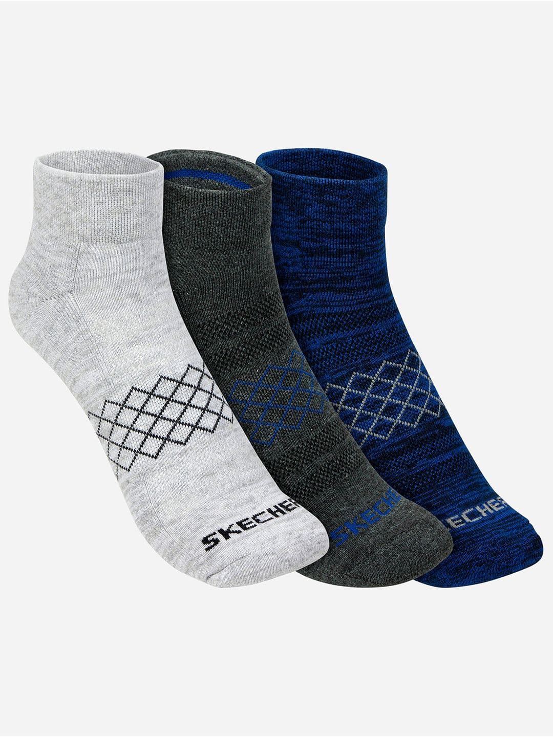 Skechers Men Set of 3 Patterned Ankle Length Socks - view 1