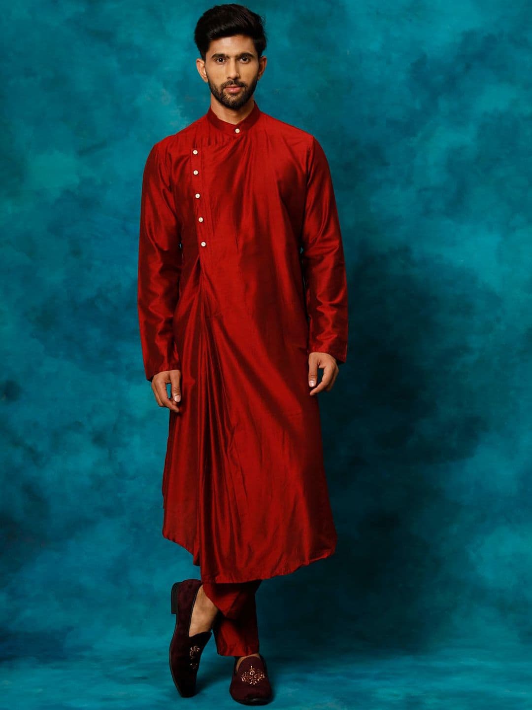 VASTRAMAY Mandarin Collar Straight Kurta - view 1