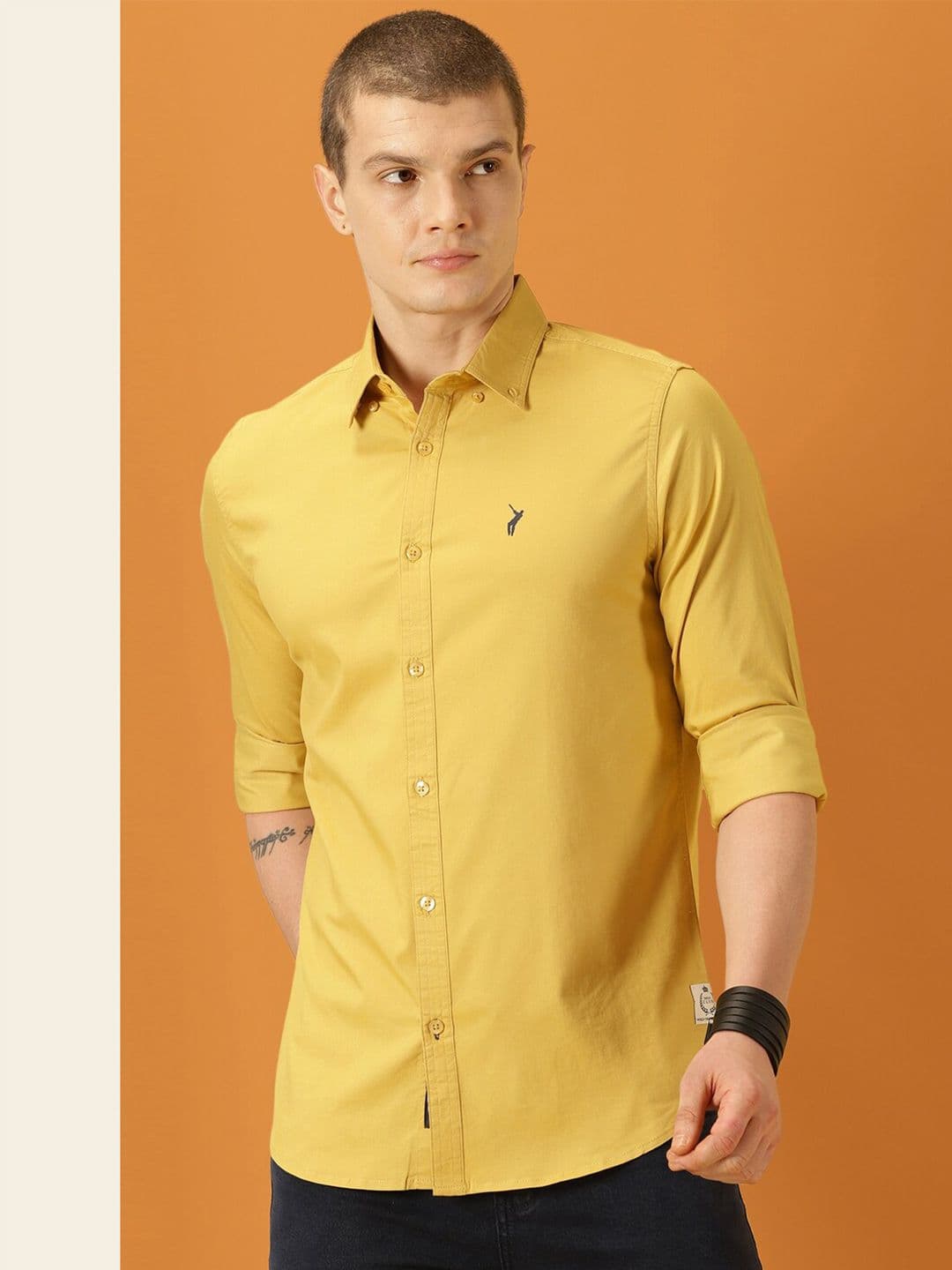 Thomas Scott Men Classic Regular Fit Long Sleeves Button Down Collar Cotton Twill Shirts - view 1