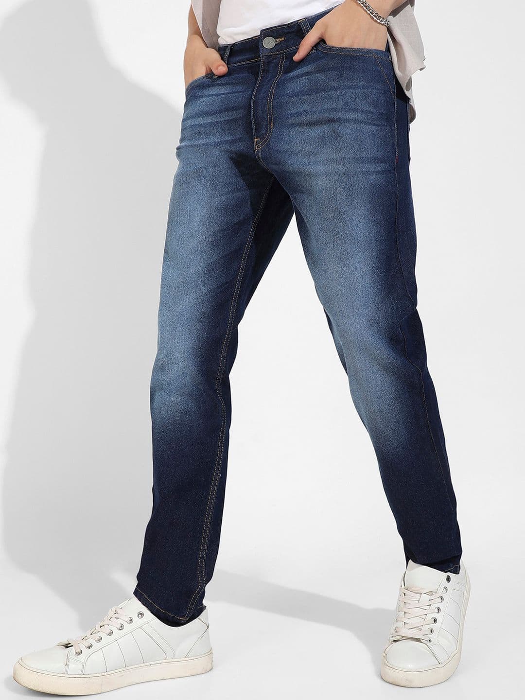 CAHOOT Men Blue Smart Slim Fit Heavy Fade Cotton Jeans - view 1