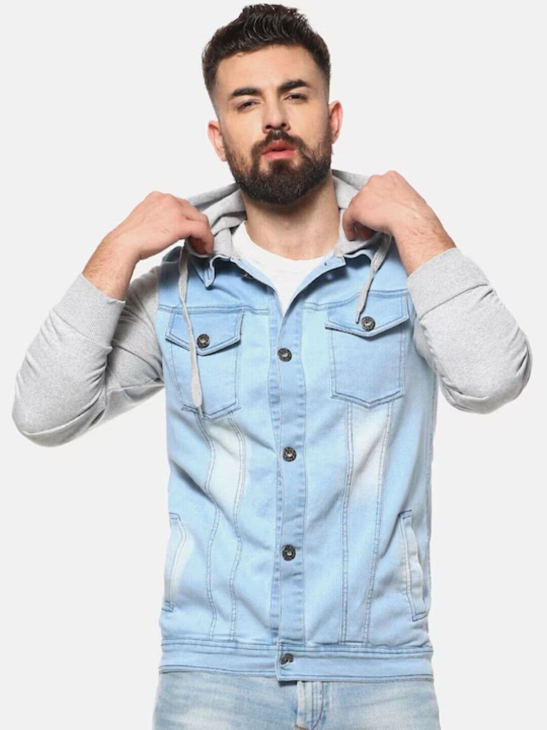 CAHOOT Campus Sutra Washed Printed Windcheater Denim Jacket - view 1