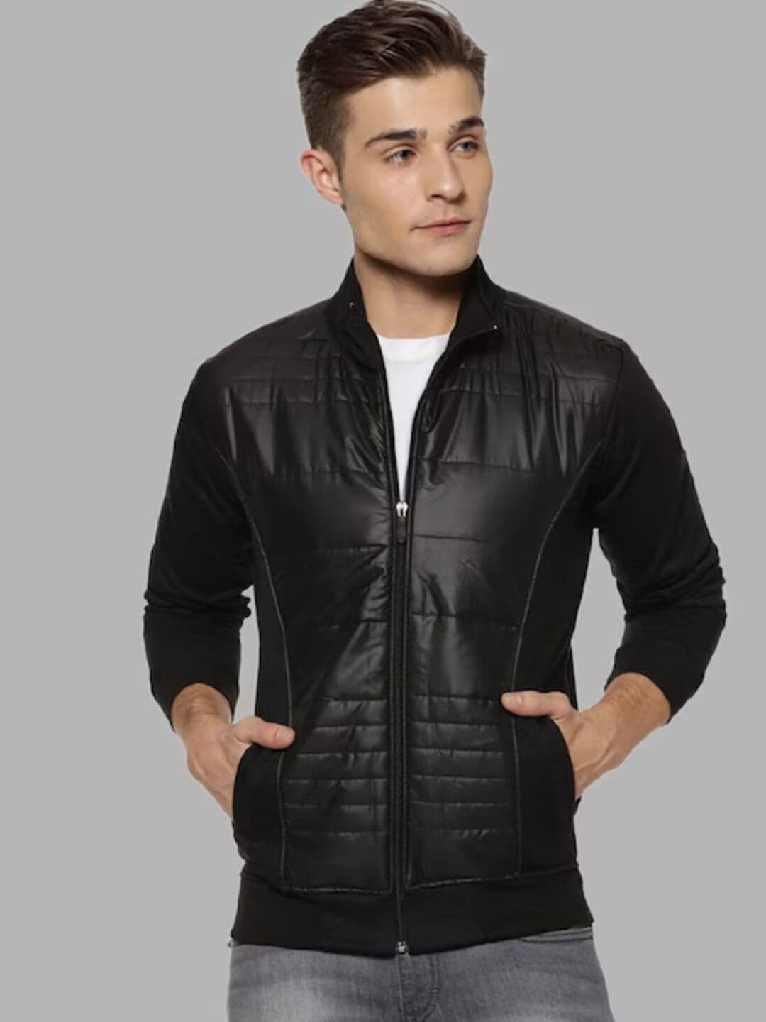 CAHOOT Campus Sutra Stand Collar Windcheater Leather Jacket - view 1