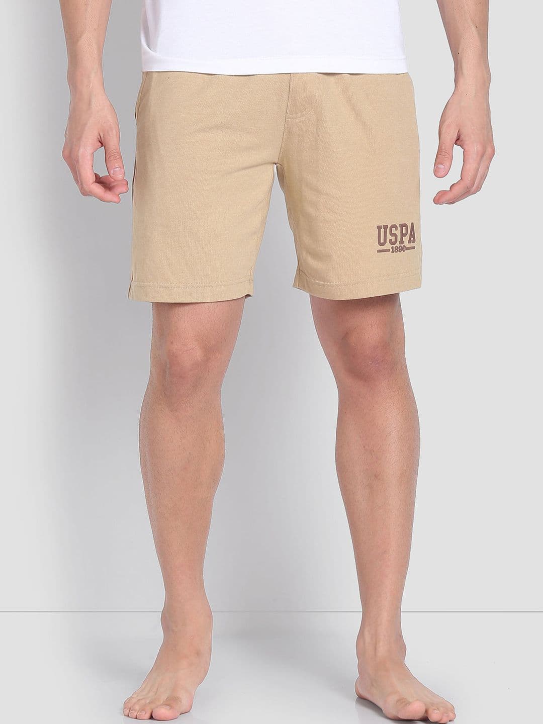 U.S. Polo Assn. Men Mid Rise Logo IYBF Knitted Cotton Lounge Shorts - view 1
