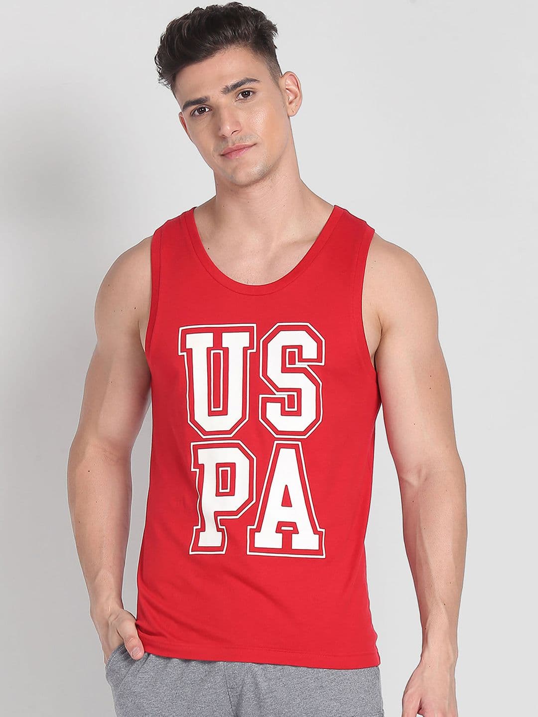 U.S. Polo Assn. Brand Logo Printed Pure Cotton IYBD Innerwear Vests - view 1