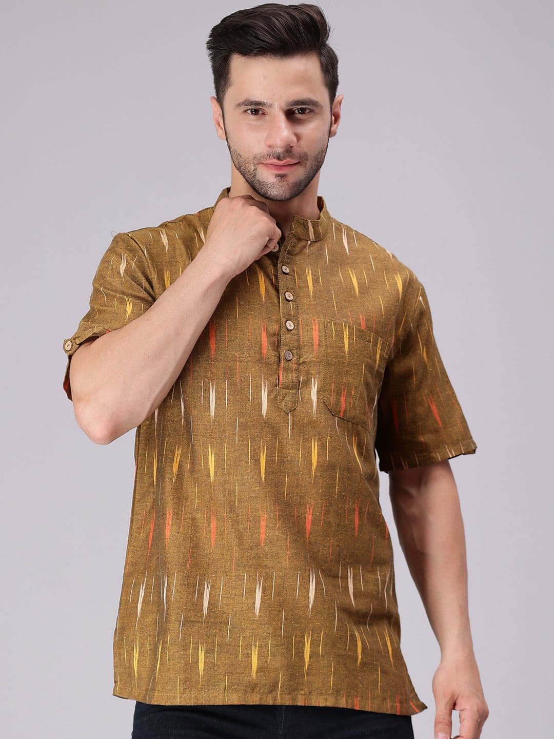 Cot'N Soft Ikat Woven Design Pure Cotton Short Kurta - view 1