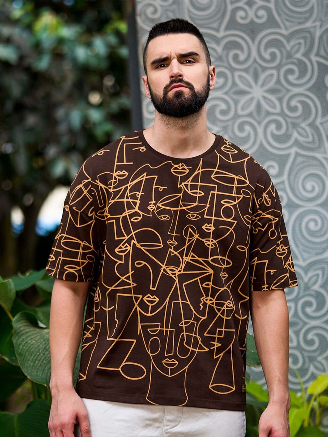 Stormborn Men Graphic Printed Drop-Shoulder Sleeves Oversized Pure Cotton T-shirt - view 1