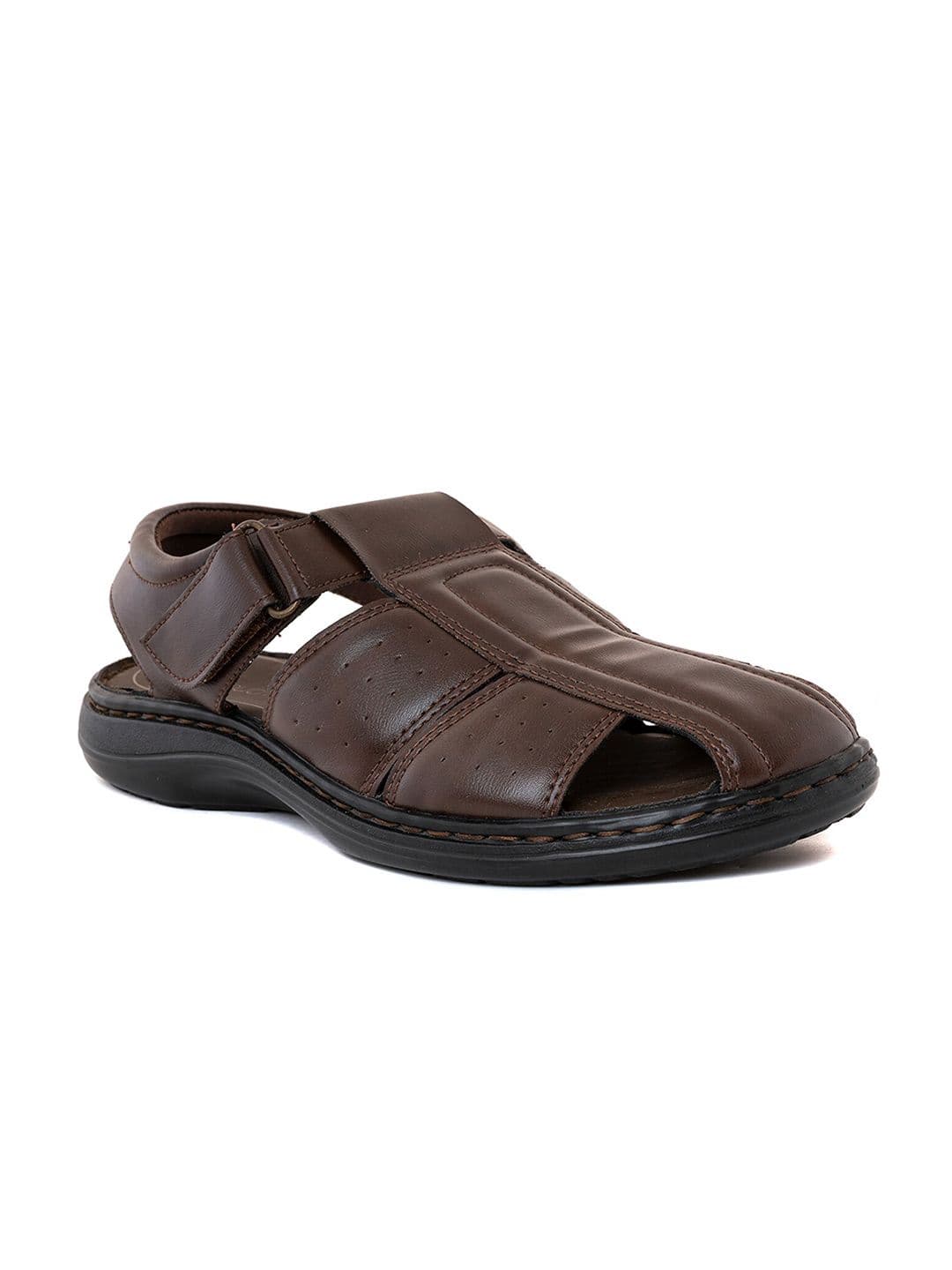 Khadims Men Softouch Perforation Fisherman Sandals With Velcro Closure - view 1
