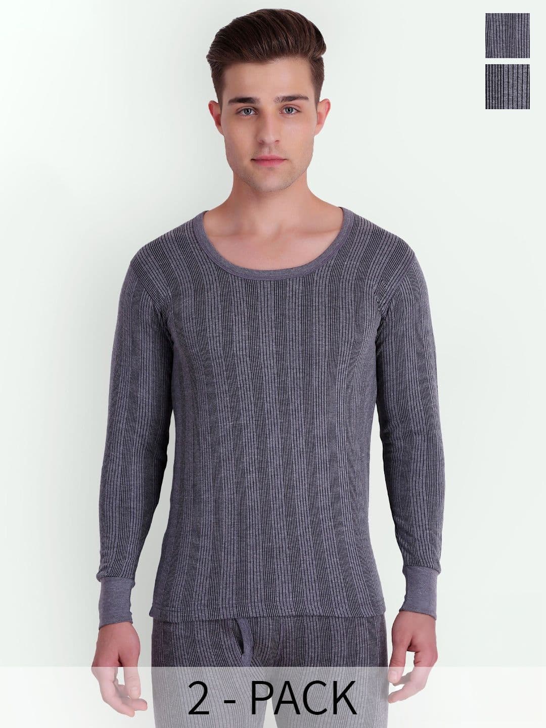T.T. Elite Pack of 2 Striped Thermal Tops - view 1