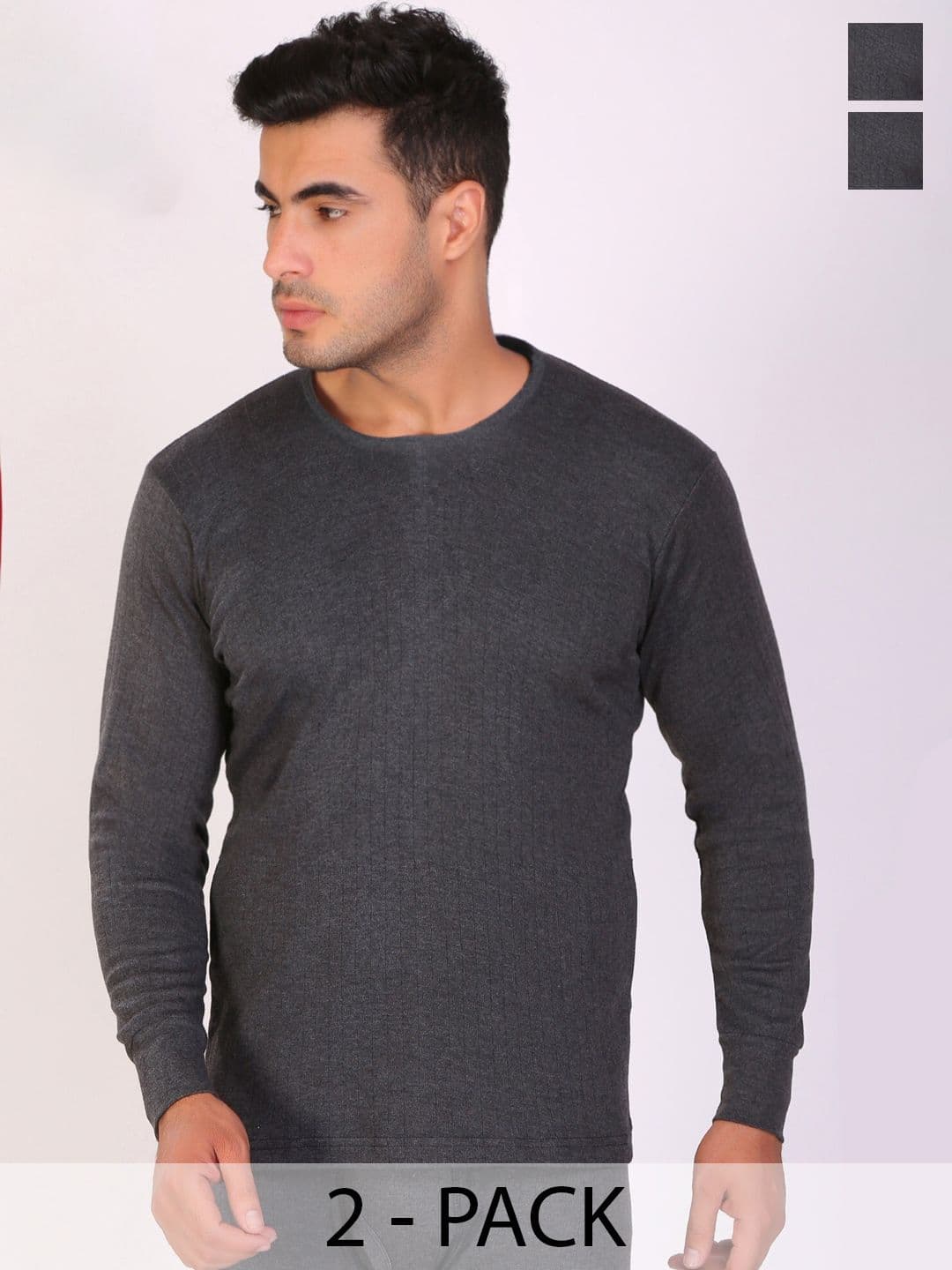 T.T. Pack Of 2 Anthra Slim Fit Thermal Top - view 1