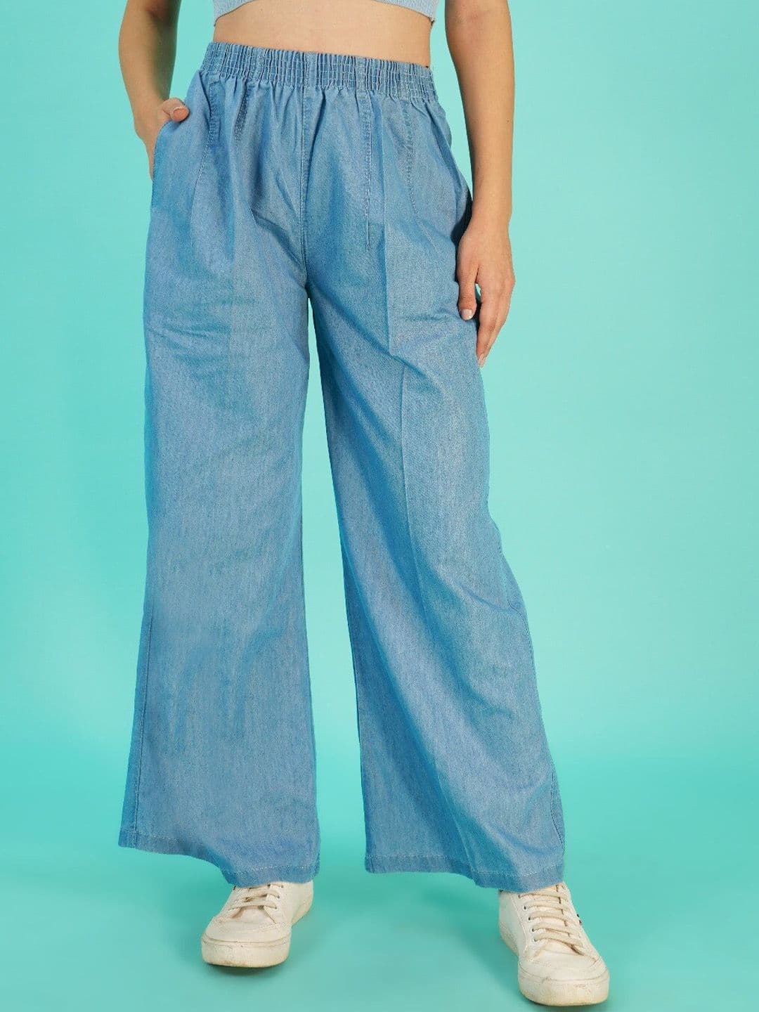 MM-21 Wide Leg Cotton Denim Palazzo - view 1