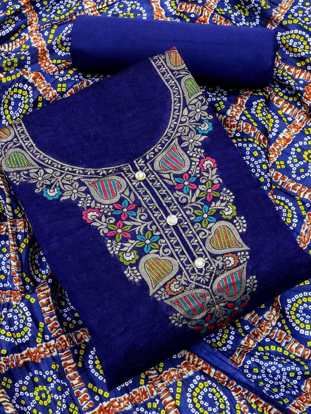 KALINI Woven Design Ethnic Motifs Unstitched Dress Material - view 1