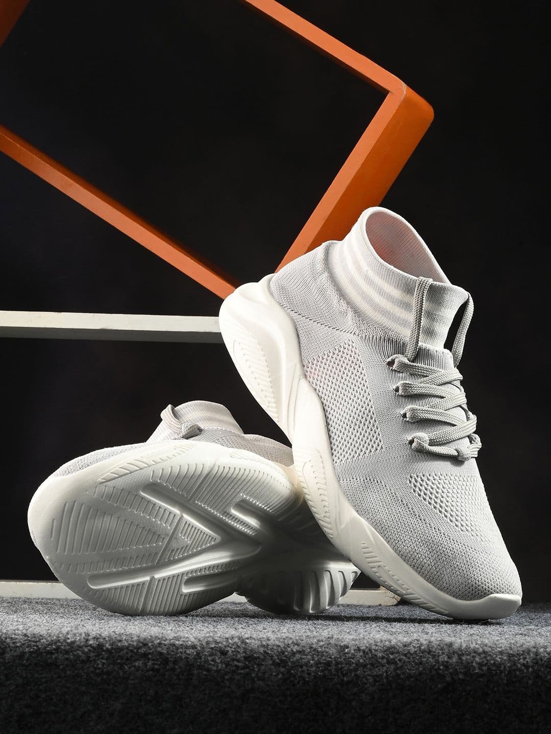 HRX by Hrithik Roshan Men Grey Mesh Walking Shoes - view 1