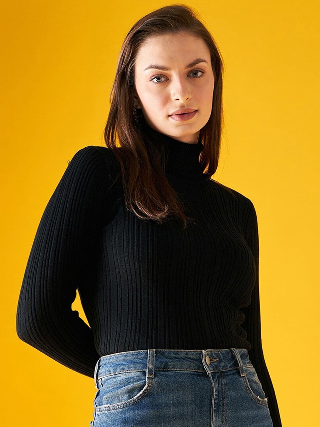 98 Degree North Ribbed Turtle Neck Acrylic Pullover - view 1