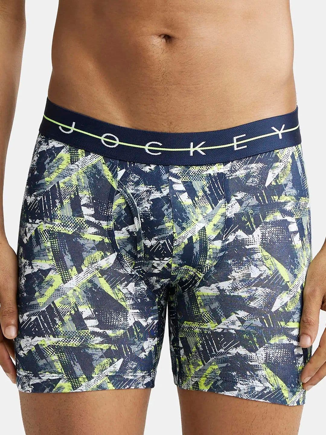 Jockey Super Combed Cotton Elastane Printed Boxer Brief with Ultrasoft Waistband-NY03 - view 1