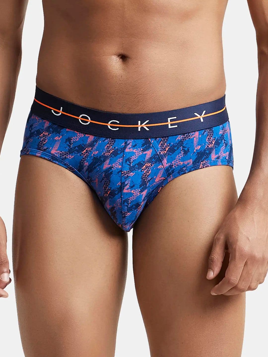 Jockey Super Combed Cotton Stretch Printed Brief with Ultrasoft Waistband-NY01