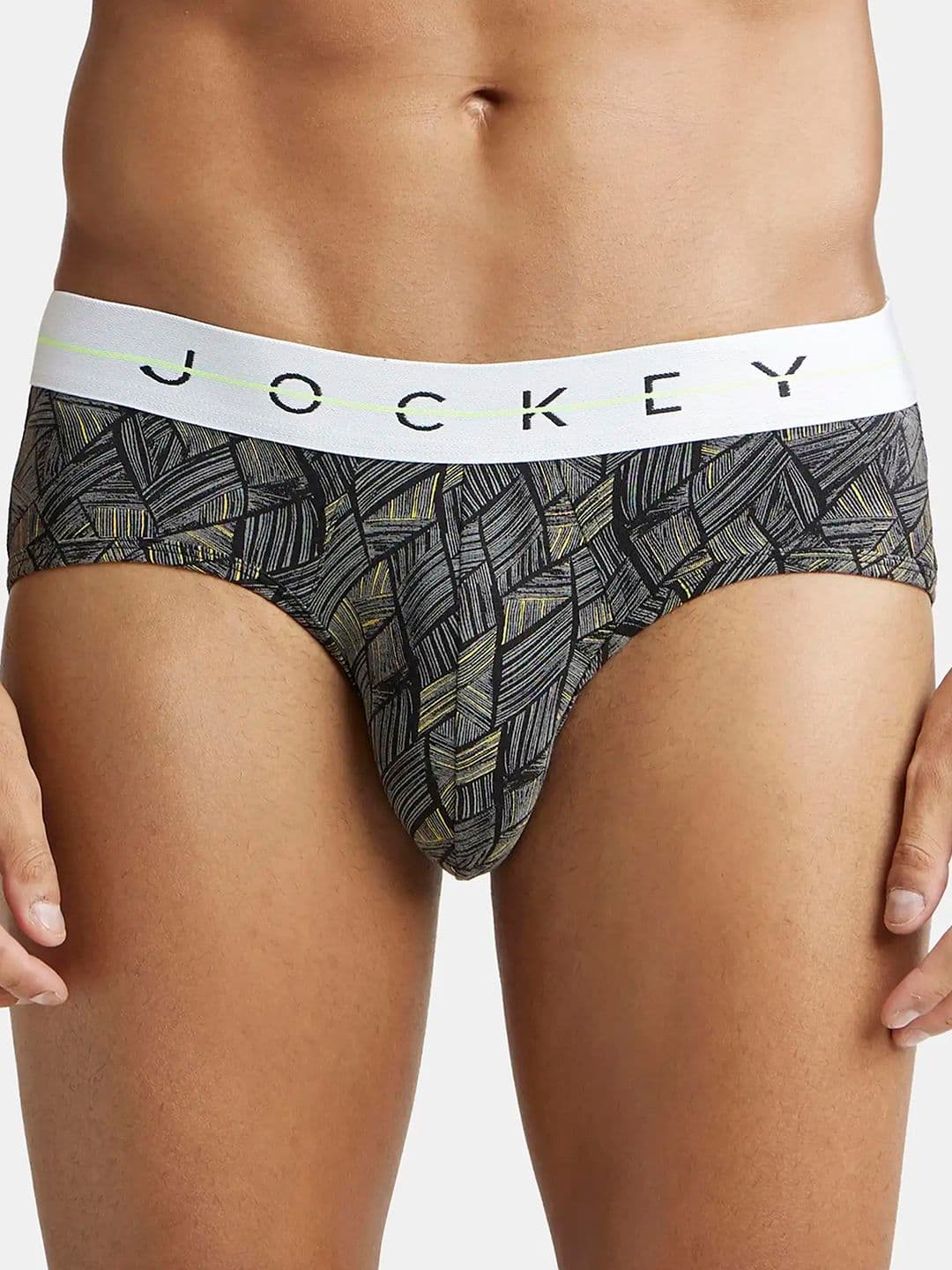 Jockey Super Combed Cotton Stretch Printed Brief with Ultrasoft Waistband-NY01
