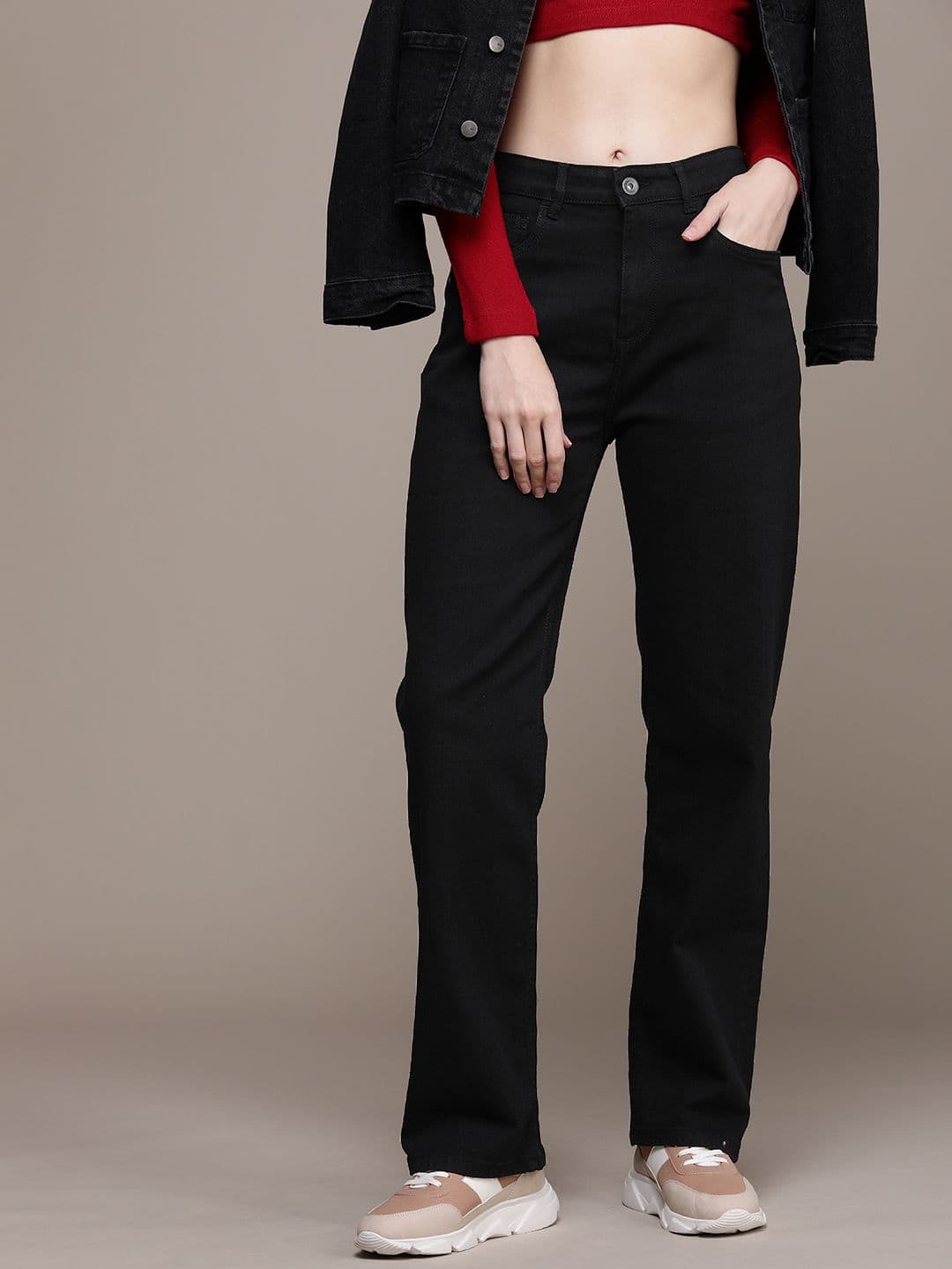 The Roadster Life Co. Women Straight Fit High Rise Stretchable Jeans - view 1