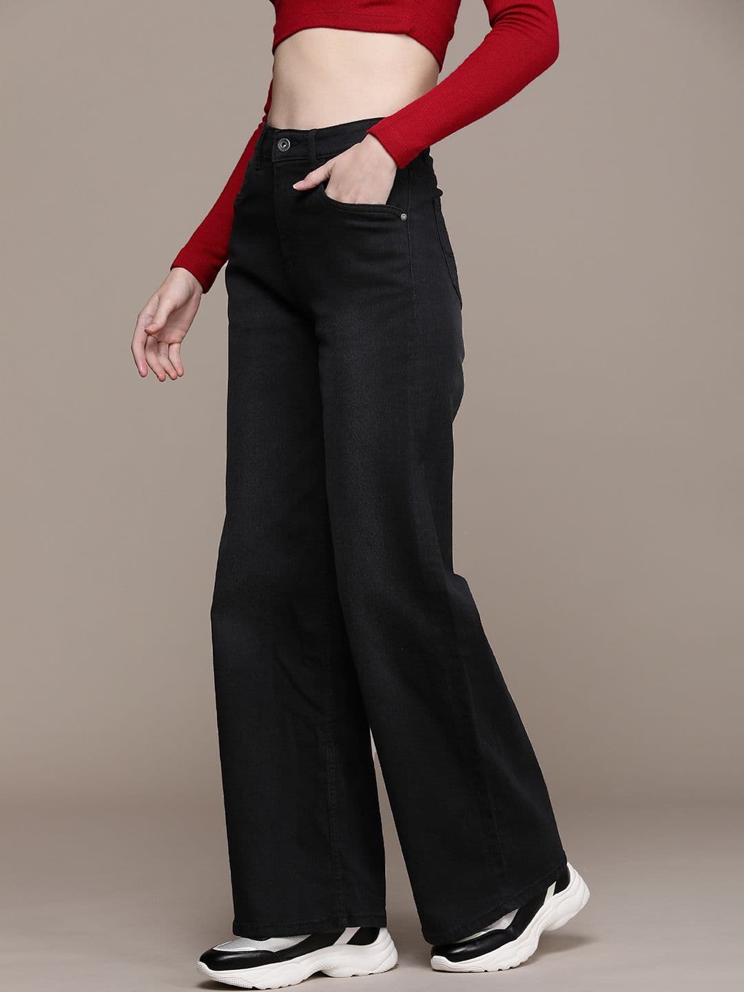 The Roadster Life Co. Women Wide Leg High Rise Stretchable Jeans - view 1