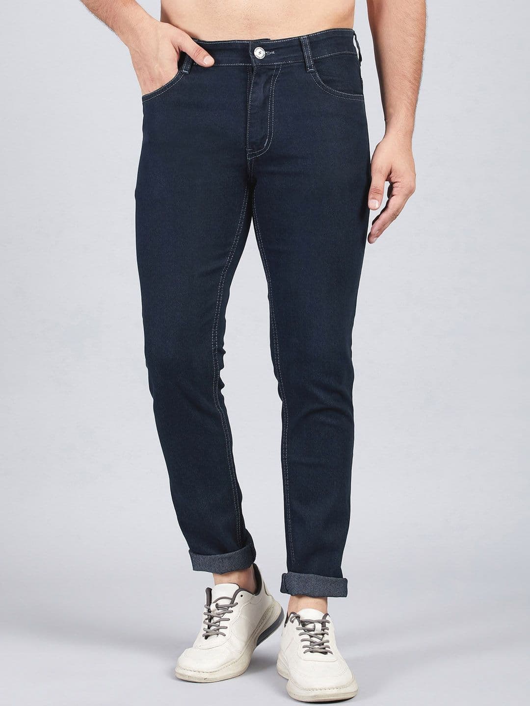 STUDIO NEXX Men Clean Look Mid Rise Cotton Stretchable Jeans - view 1