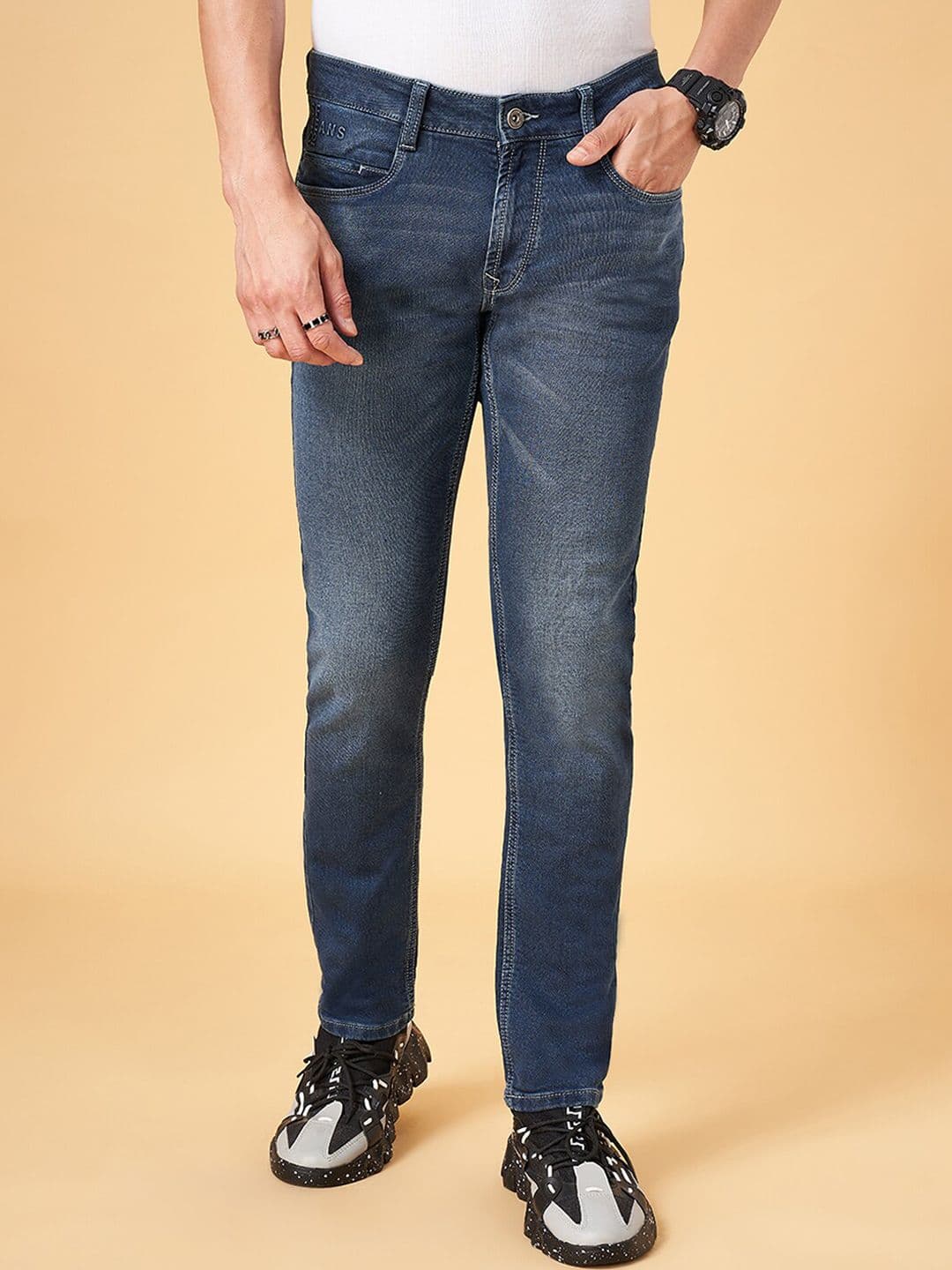 SF JEANS by Pantaloons Men Slim Fit Light Fade Stretchable Jeans - view 1