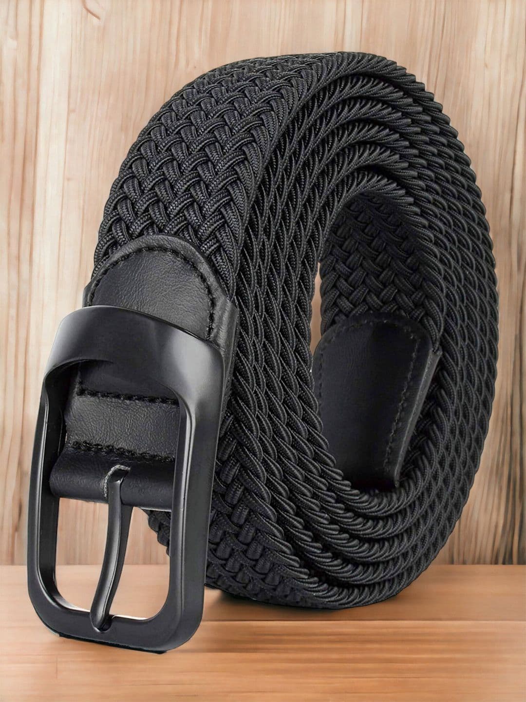 The Roadster Lifestyle Co. Men Black Textured Stretchable Belts - view 1
