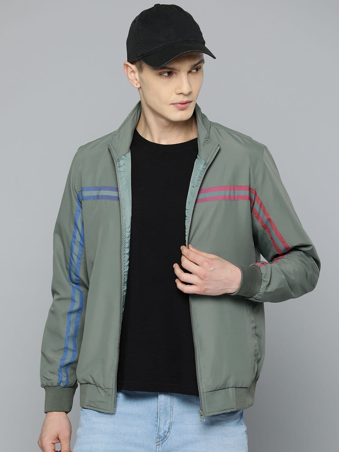 Fort Collins Striped Lightweight Bomber Jacket - view 1