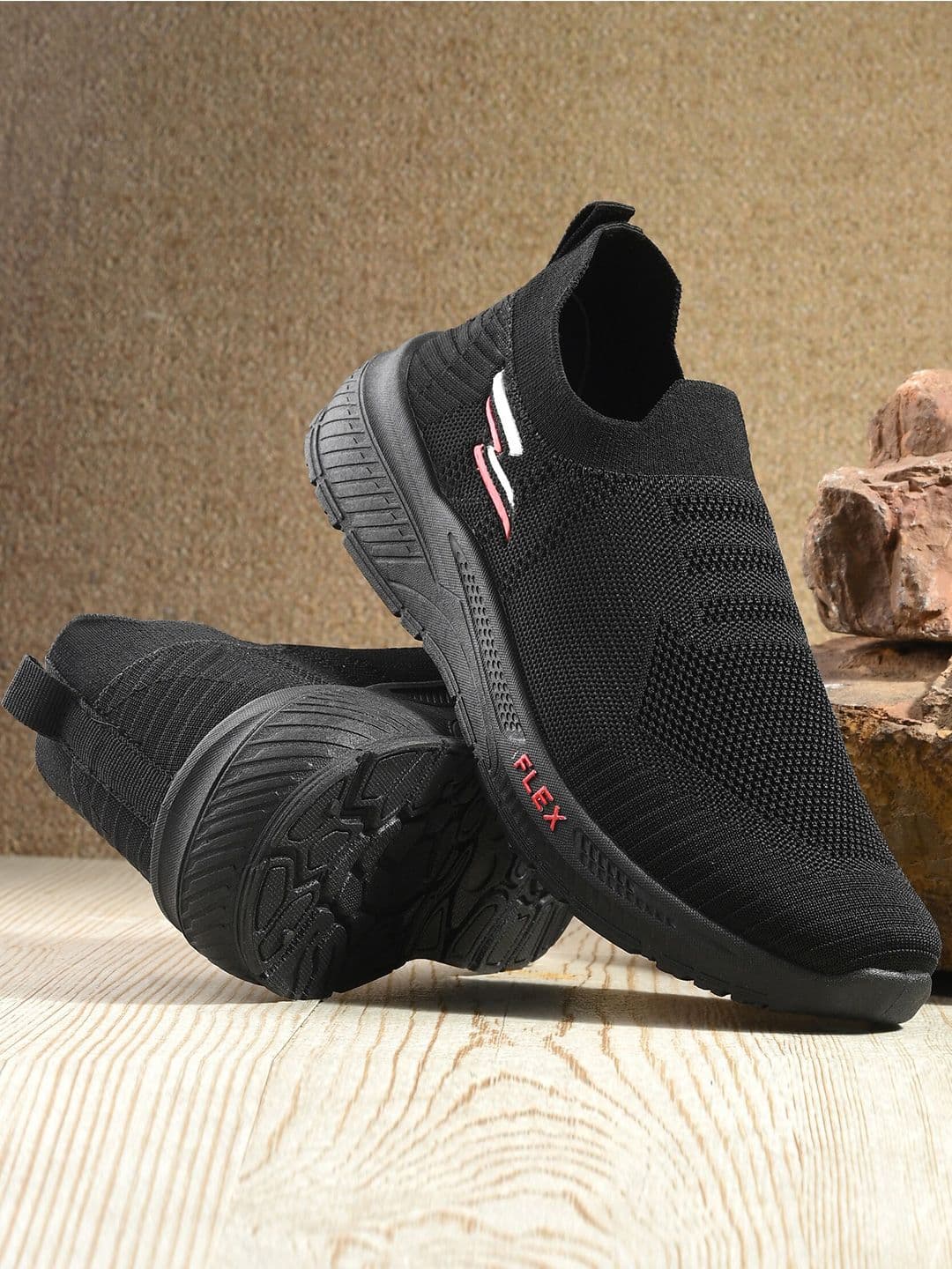 BIRDE ZenG Men Black Mesh Walking Non-Marking Shoes - view 1