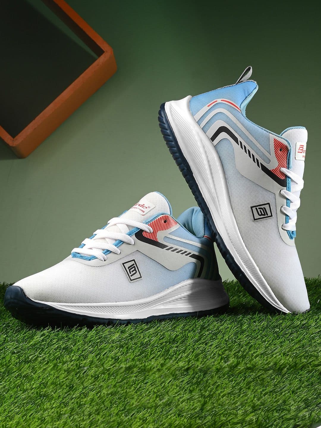 BIRDE Men Blue Mesh Walking Non-Marking Shoes - view 1