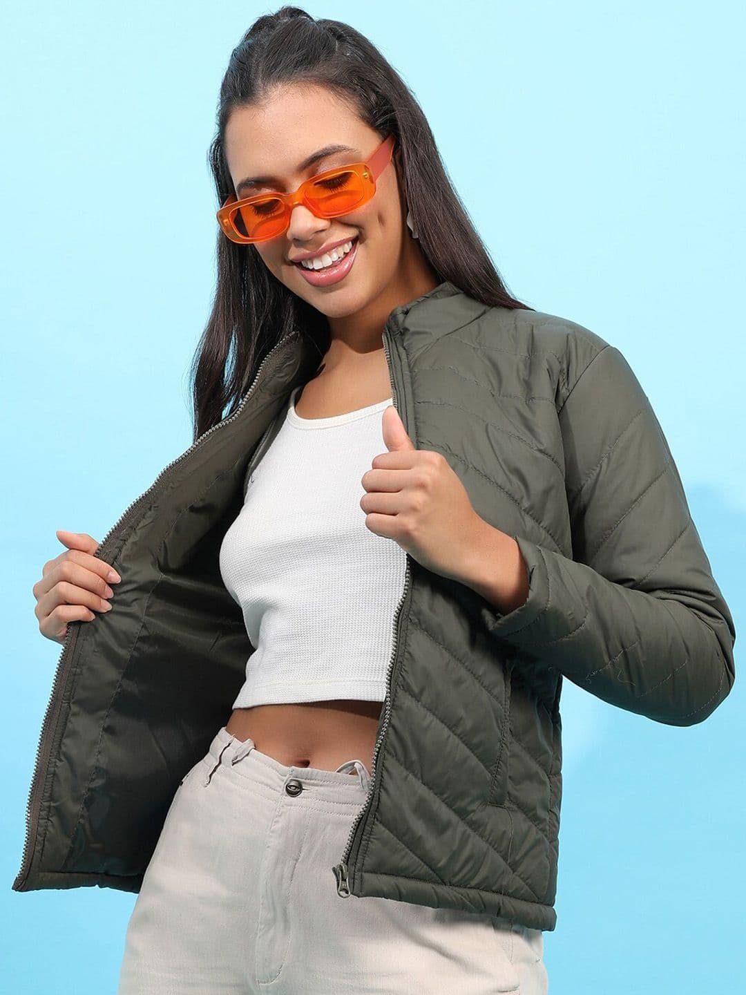 PINACOLADA Mock Collar Windcheater Puffer Jacket - view 1