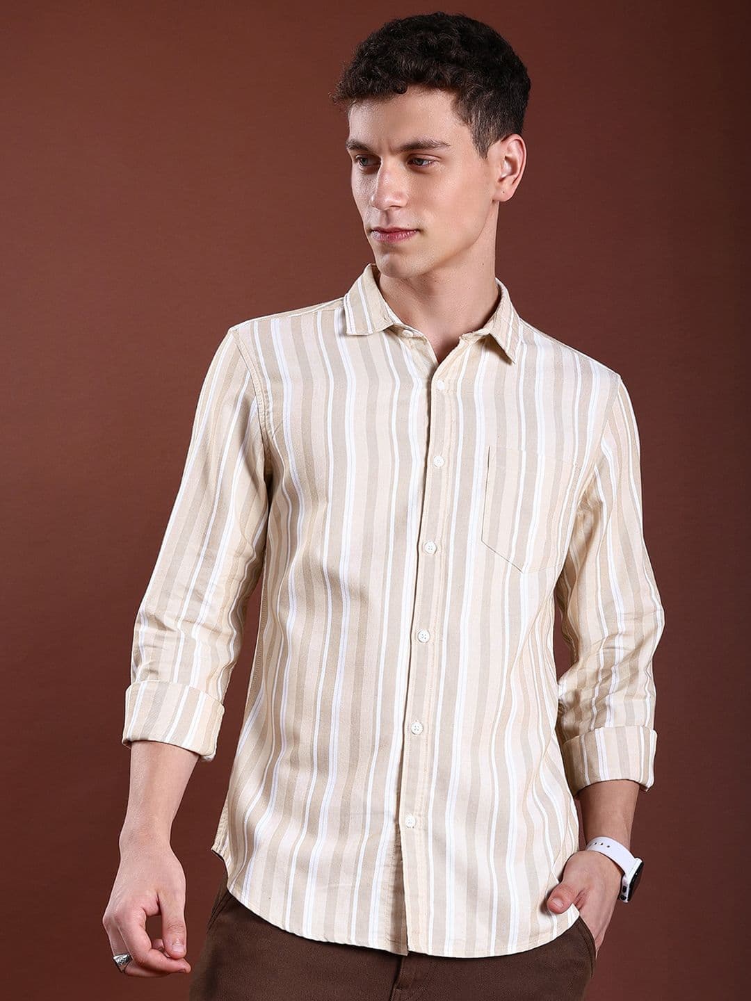 HIGHLANDER Slim Fit Vertical Striped Casual Shirt - view 1