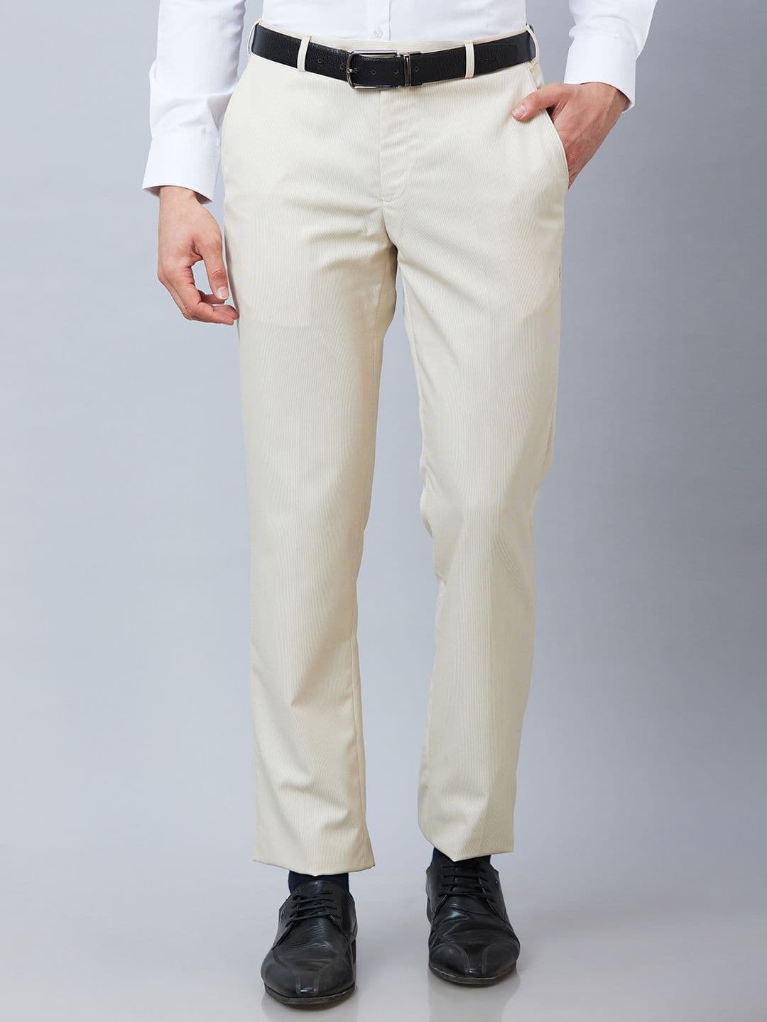 Park Avenue Men Self Design Textured Smart Formal Trousers - view 1