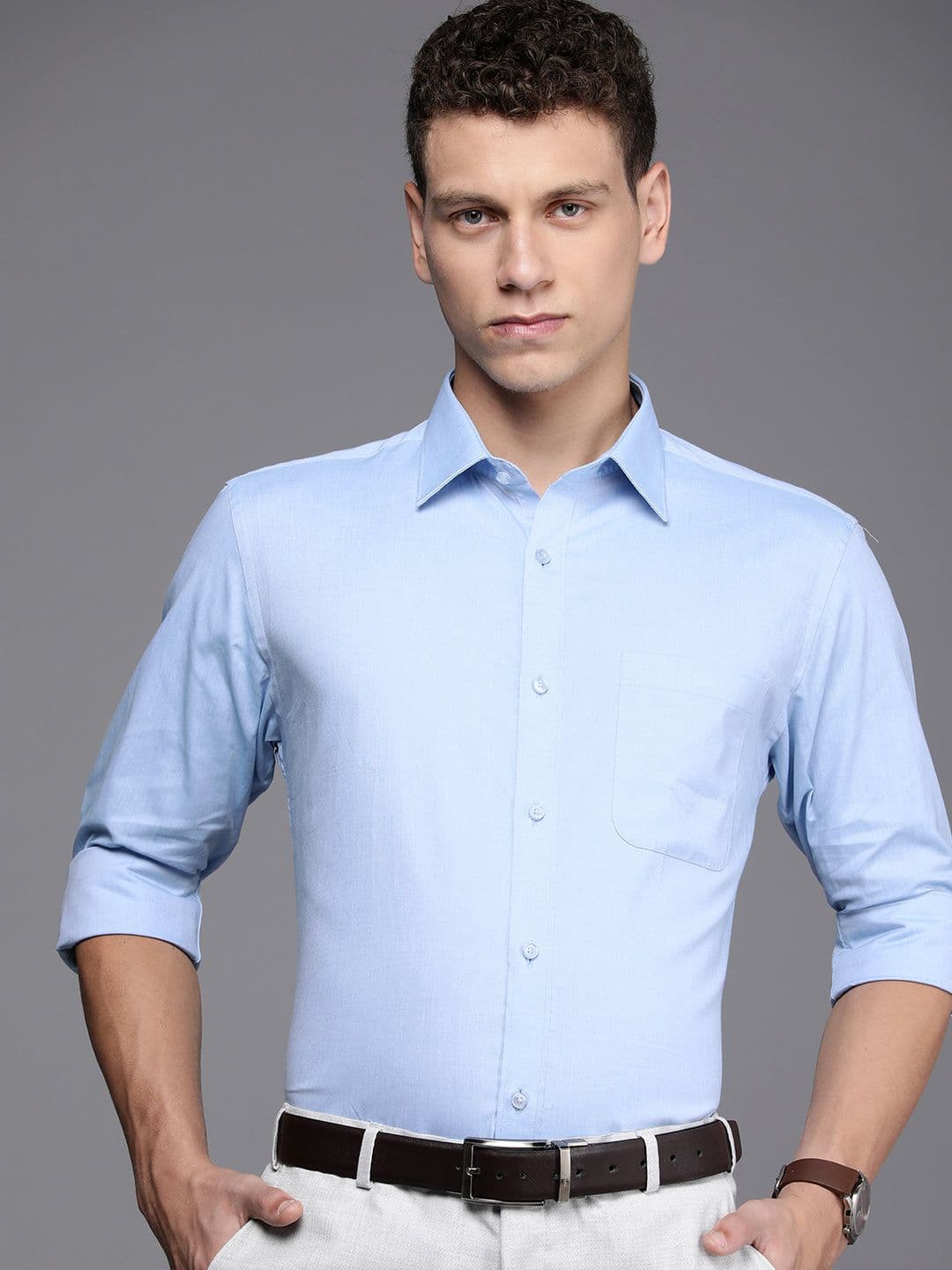 Raymond Slim Fit Opaque Pure Cotton Formal Shirt - view 1
