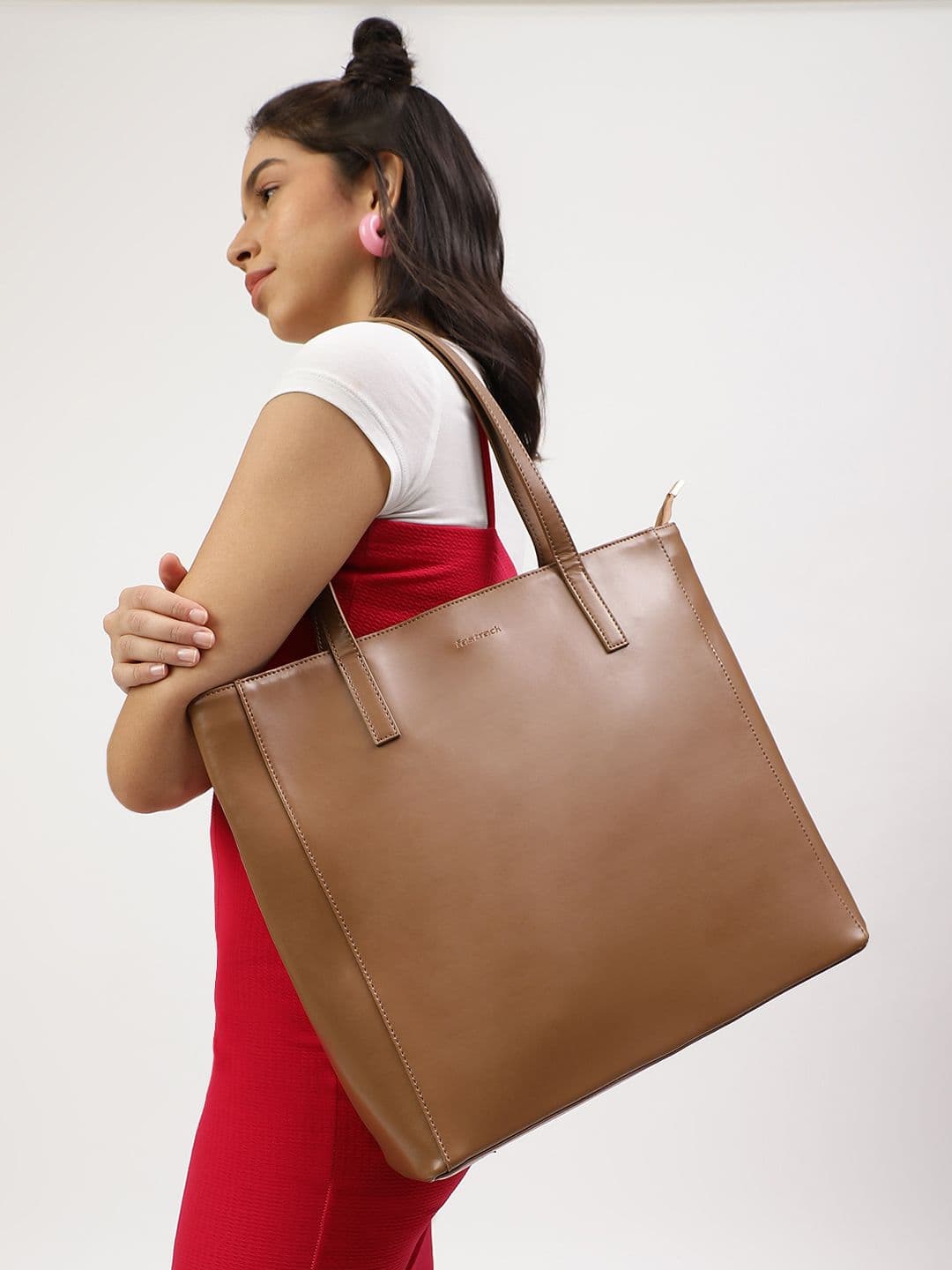 Fastrack Women Tan College Tote Bag Fits Upto 14" Laptop - view 1