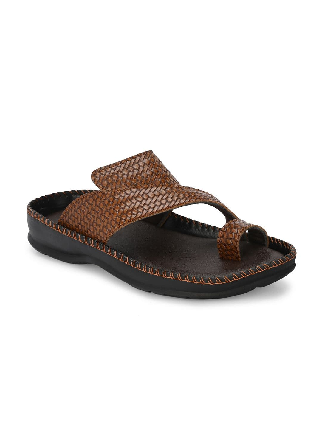 Azzaro Black Men Textured One Toe Comfort Sandals - view 1
