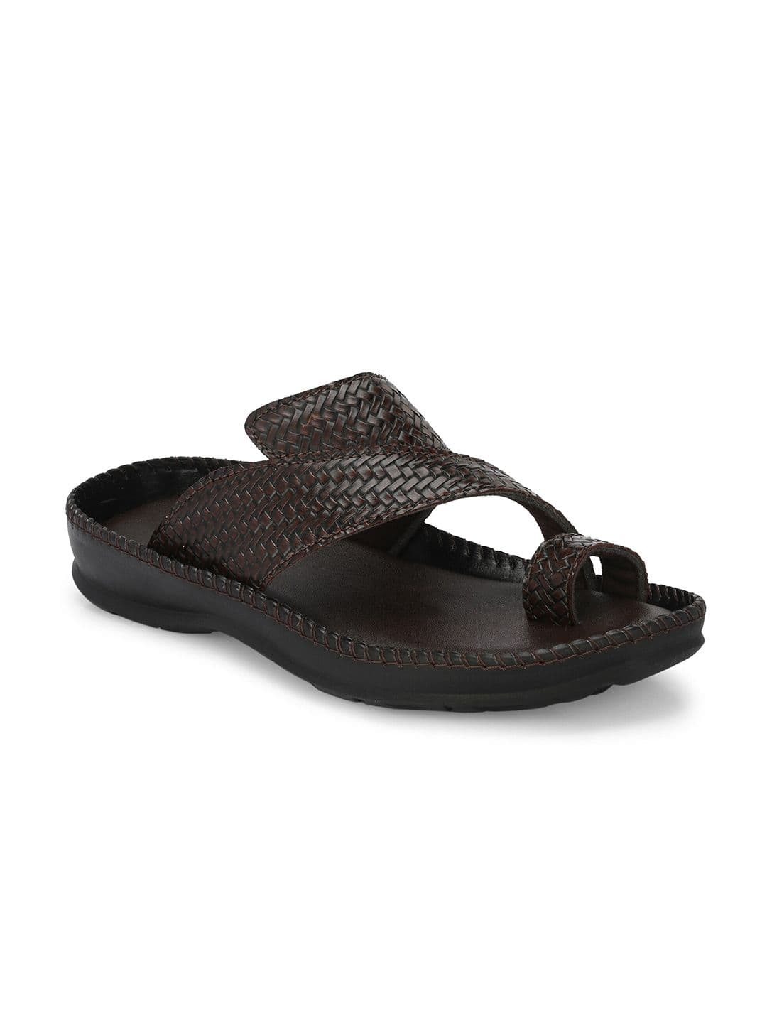 Azzaro Black Men Textured One Toe Comfort Sandals - view 1