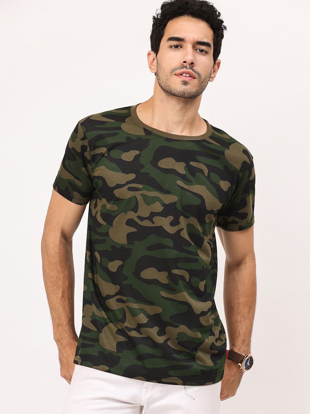 Leotude Camouflage Printed Round Neck T-shirt - view 1