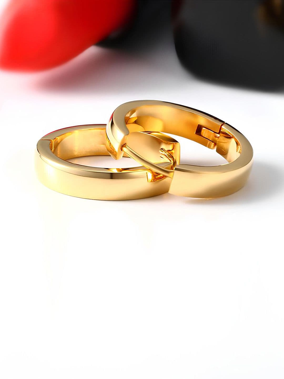 KARISHMA KREATIONS Gold-Plated Contemporary Hoop Earrings - view 1