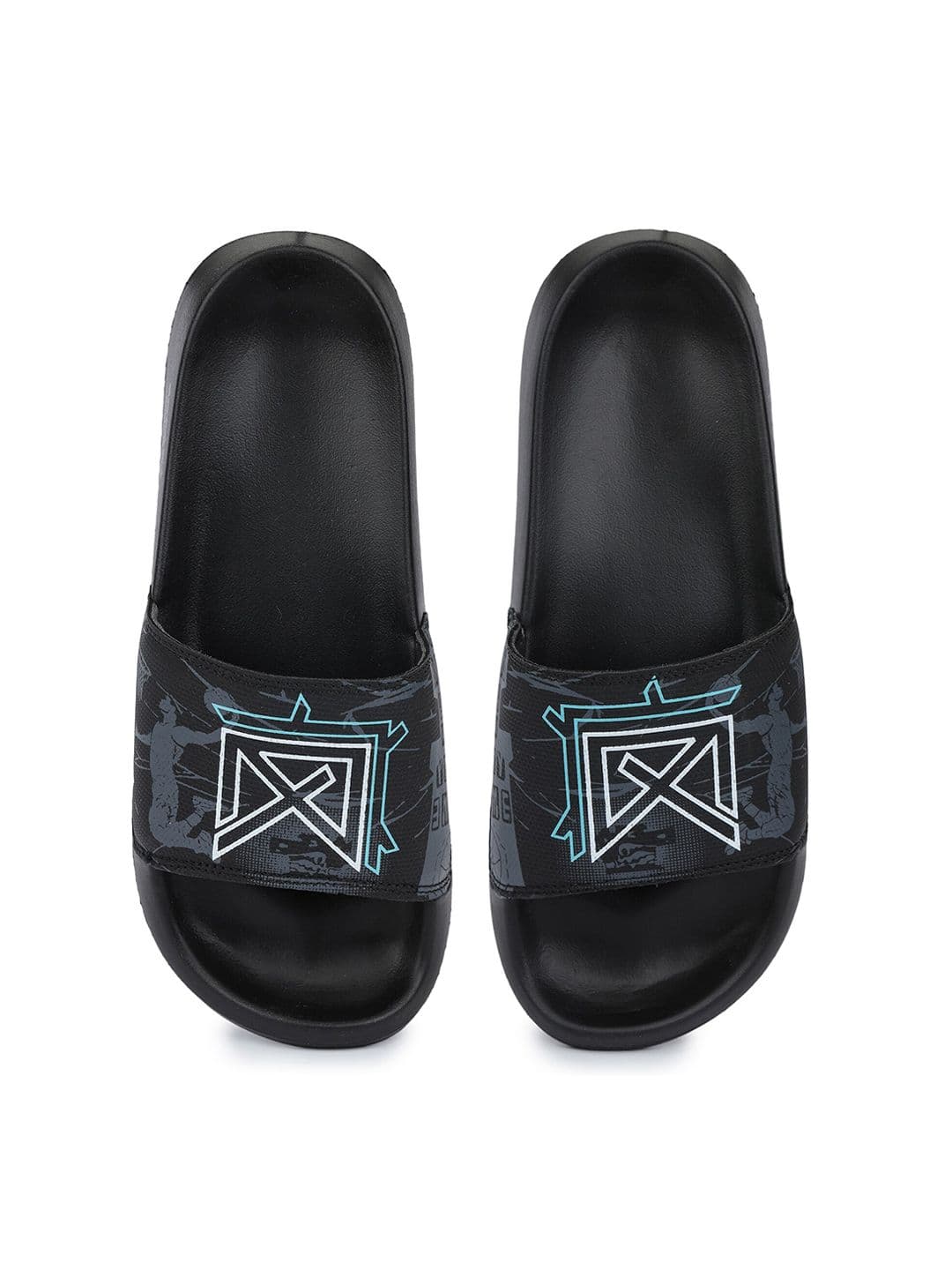 ABROS Men Printed Rubber Sliders - view 1
