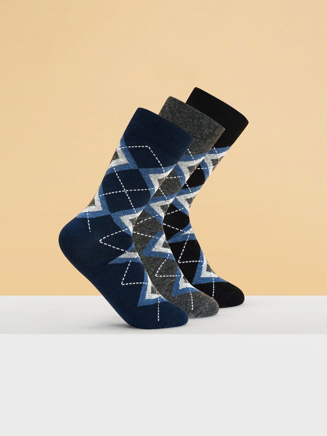 BYFORD by Pantaloons Men Pack Of 3 Patterned Calf-Length Socks - view 1