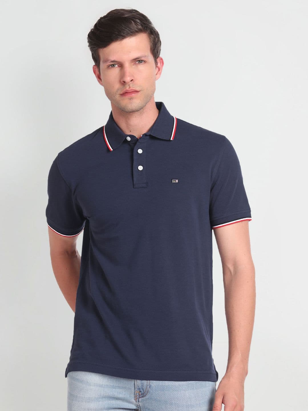 Arrow Sport Polo Collar Pure Cotton T-shirt - view 1