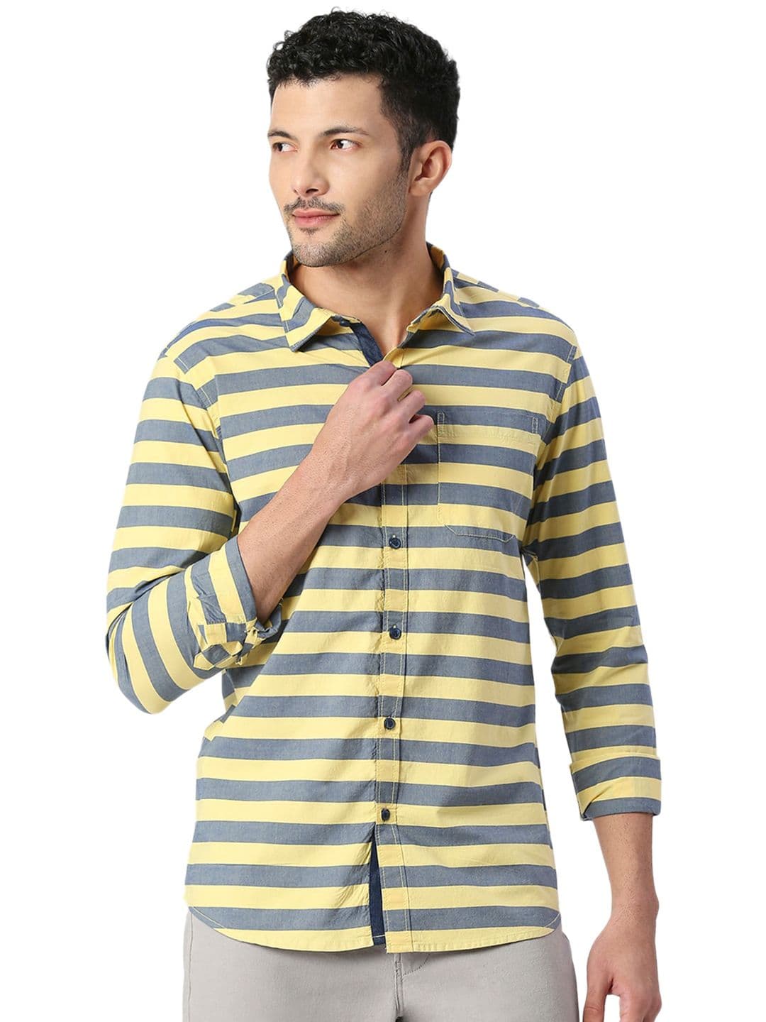SNX Horizontal Striped Pure Cotton Shirt